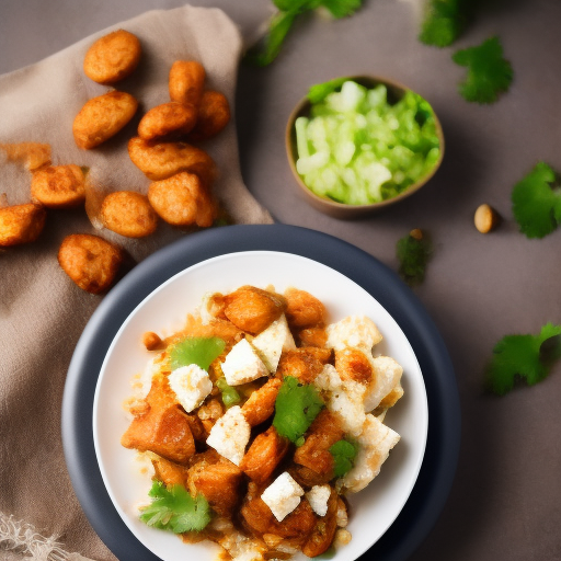 Ensalada de pollo asado con arándanos y queso feta