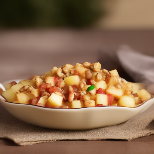 Ensalada de manzana, queso y nueces