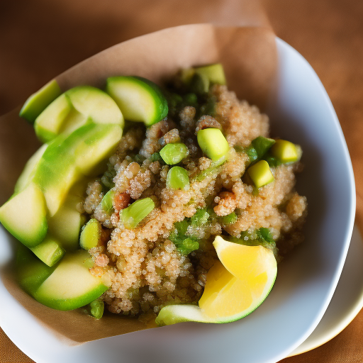 Ensalada de quinoa y aguacate con vinagreta de limón y miel