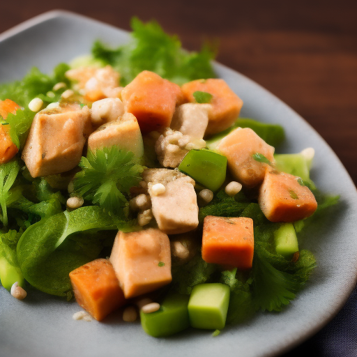 Ensalada de salmón y arándanos