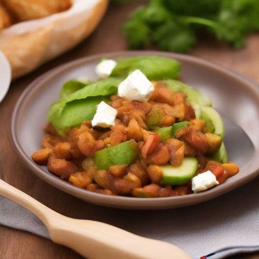 Ensalada de lentejas, aguacate y queso feta