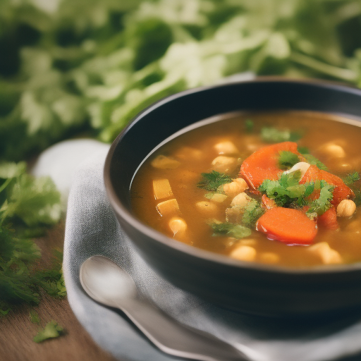 Sopa de lentejas y vegetales