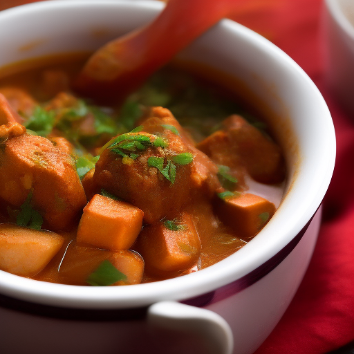 Curry de lentejas rojas y espinacas