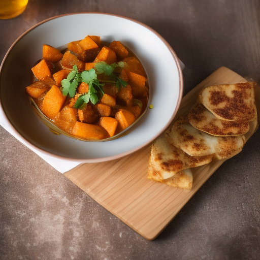 Curry de lentejas rojas y batata