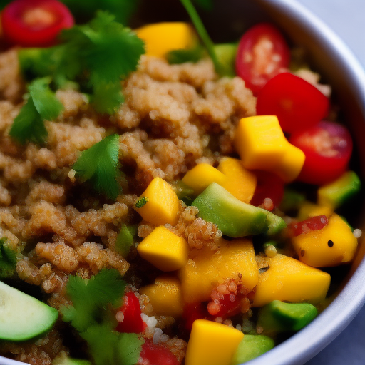 Ensalada de quinoa, aguacate y mango