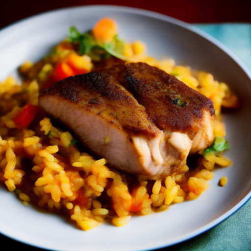 Filete de dorada con salsa de almendras y arroz basmati