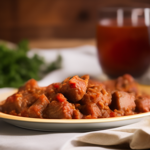 Carne de cerdo en salsa de cerveza y mostaza