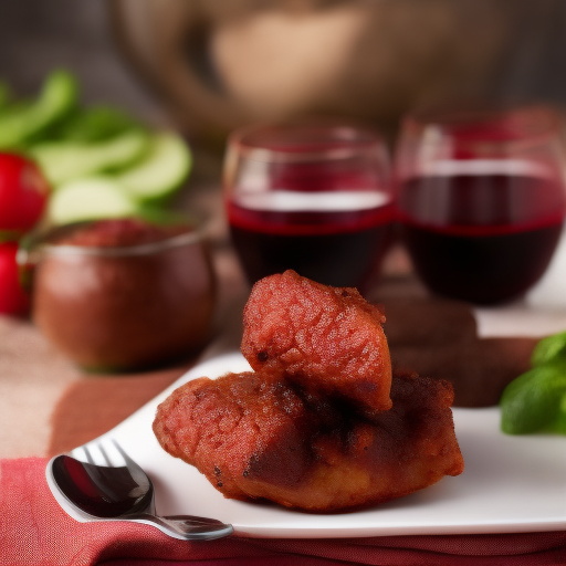 Carne en salsa de cebolla y vino tinto