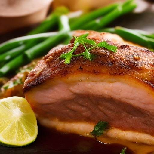 Filete de cerdo al horno con salsa de arándanos