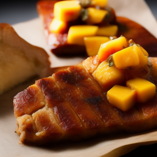 Costillas de cerdo con salsa de mango