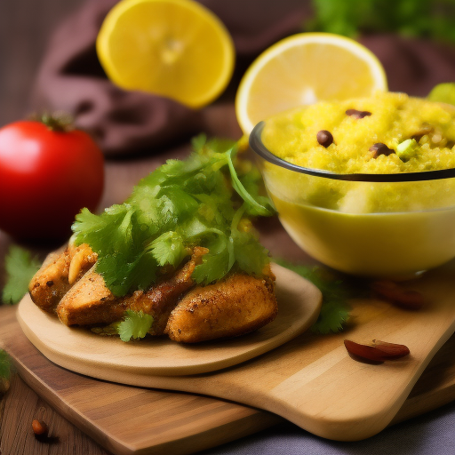 Ensalada de quinoa y pollo con aderezo de limón