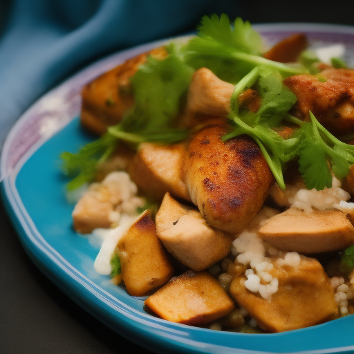 Ensalada de pollo a la parrilla con aderezo de yogur y limón