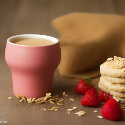 Batido de avena y fresa con mantequilla de almendra