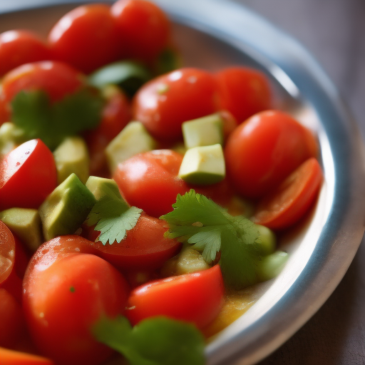 Huevos revueltos con aguacate y tomates cherry