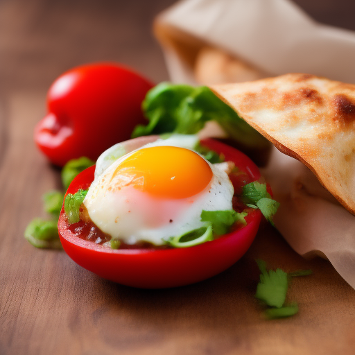 Huevos revueltos con aguacate y tomate