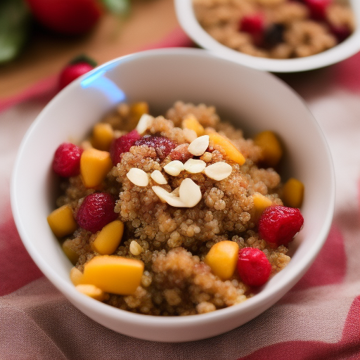 Delicioso bowl de quinoa con frutas y nueces