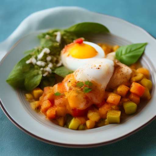 Huevos con aguacate y salsa de tomate picante